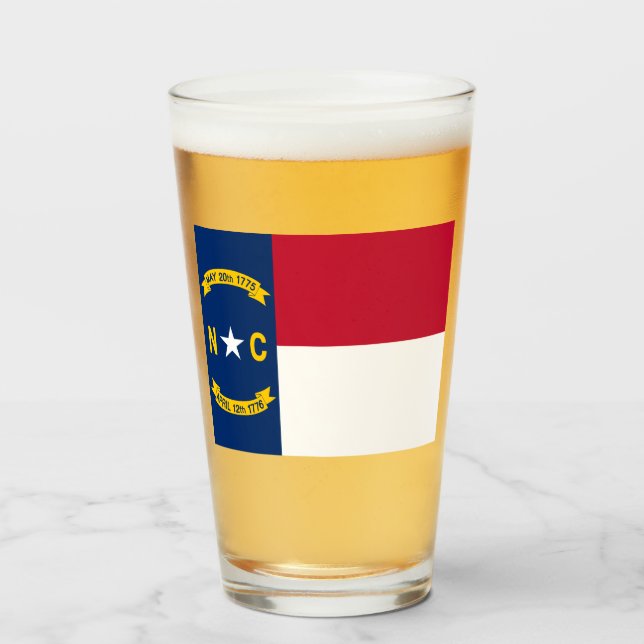 NORTH CAROLINA FLAG GLASS (Front Filled)