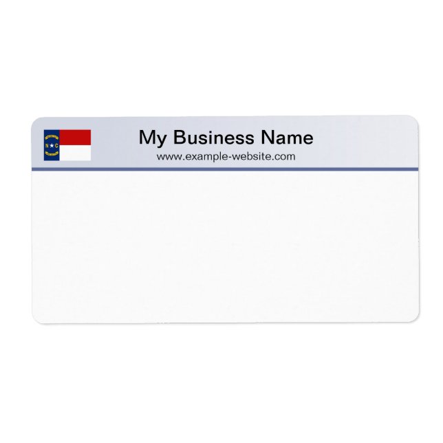 North Carolina Flag Header Shipping Label (Front)