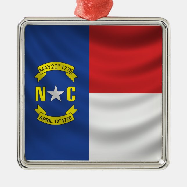North Carolina Flag Metal Ornament (Front)