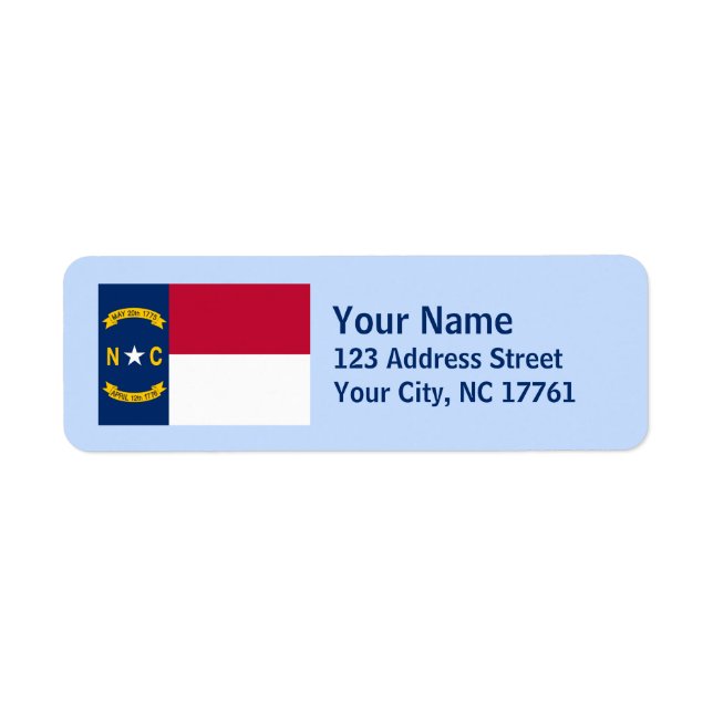 North Carolina Flag Return Address Labels (Front)
