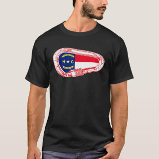 North Carolina Flag Rock Climbing Carabiner T-Shirt