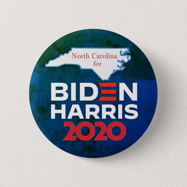 North Carolina for Biden Harris 2020 2 Inch Round Button (Front)
