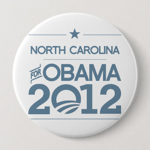NORTH CAROLINA FOR OBAMA 2012.png 4 Inch Round Button