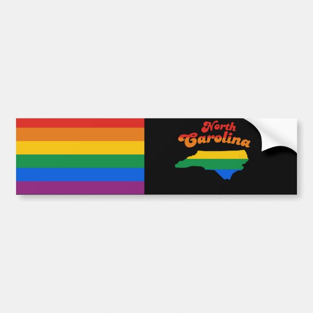 NORTH CAROLINA GAY PRIDE BUMPER STICKER (Front)