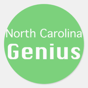 North Carolina  Genius Gifts Classic Round Sticker