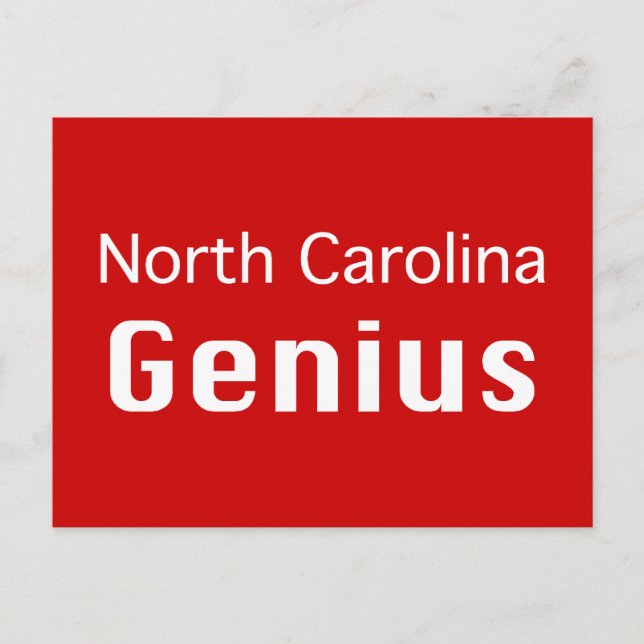 North Carolina  Genius Gifts Postcard (Front)
