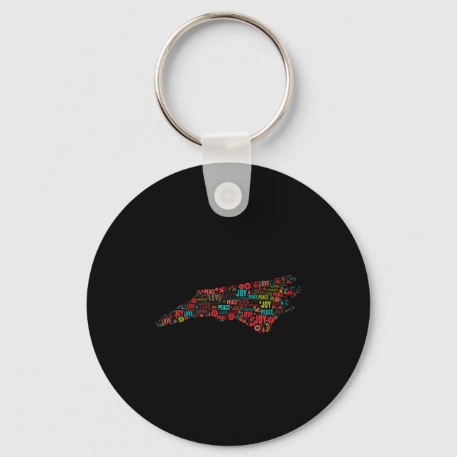 North Carolina Happy Holidays  Keychain (Front)