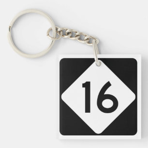 North Carolina Highway 16 Keychain