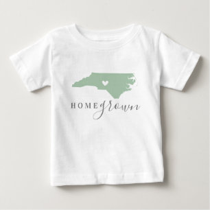 North Carolina Home Grown Editable Colours State Baby T-Shirt
