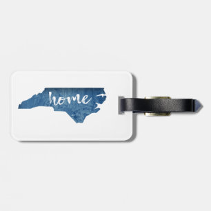 North Carolina Home Wood Grain Luggage Tag