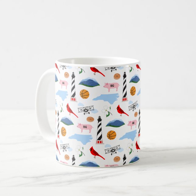 North Carolina Icons Coffee Mug (Front Left)