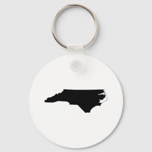North Carolina in Black and White Keychain
