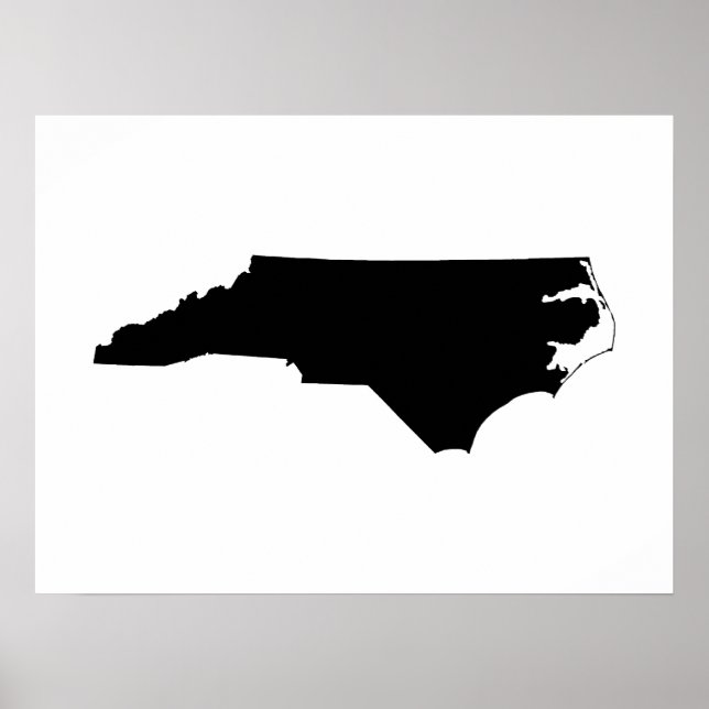 North Carolina in Black and White Poster (Front)