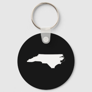 North Carolina in White and Black Keychain