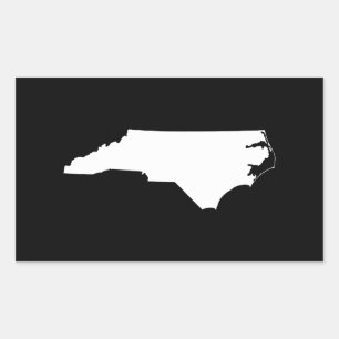 North Carolina in White and Black Sticker