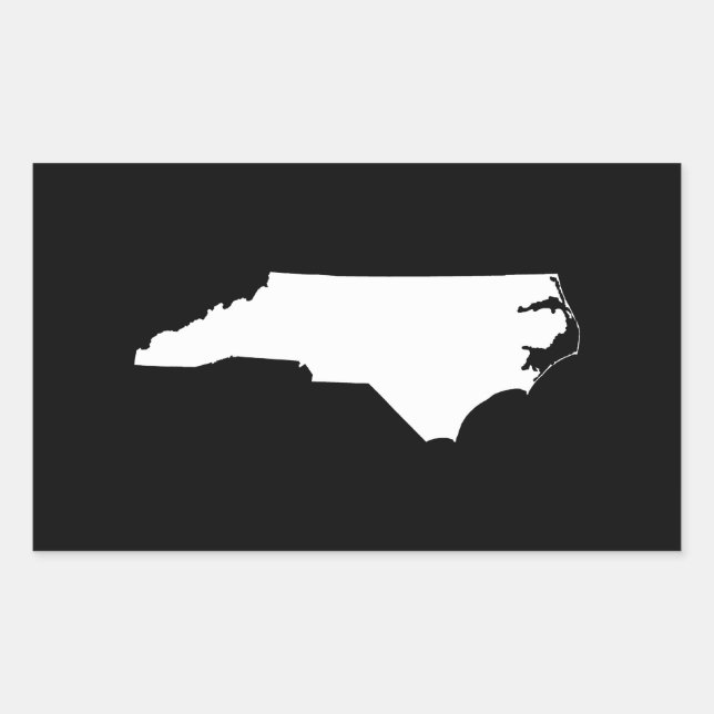 North Carolina in White and Black Sticker (Front)