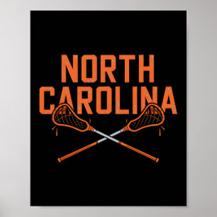 North Carolina Lacrosse Vintage Nc Lax Retro-style Poster