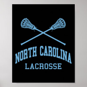 North Carolina Lacrosse Vintage Nc Lax Weathered 2 Poster