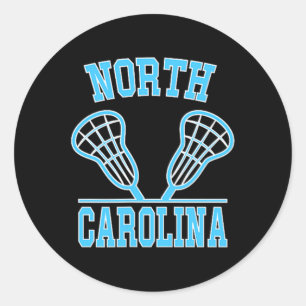North Carolina Lacrosse Vintage Nc Lax Weathered  Classic Round Sticker