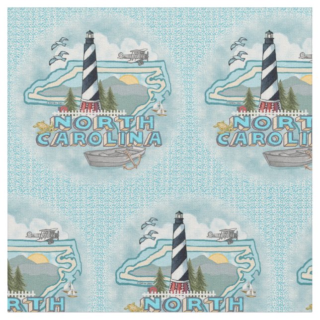North Carolina Lighthouse Fabric (Close Up)