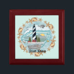North Carolina  Lighthouse Gift Box<br><div class="desc">Shells North Carolina Lighthouse gift box by ArtMuvz Illustration. Matching Lighthouse apparel, Light house t-shirts, Lighthouse gifts, lighthouse collector apparel. Lighthouse gifts are a great way to show someone you care, especially if they love the ocean, the coast, or lighthouses themselves. Lighthouses are iconic symbols of hope, guidance, and safety,...</div>