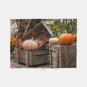 North Carolina, Linville, autumn pumpkins Fleece Blanket