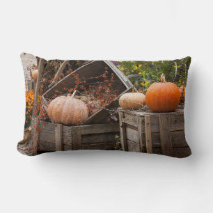 North Carolina, Linville, autumn pumpkins Lumbar Pillow