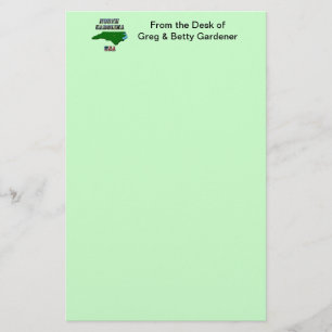 North Carolina Map and Text Stationery