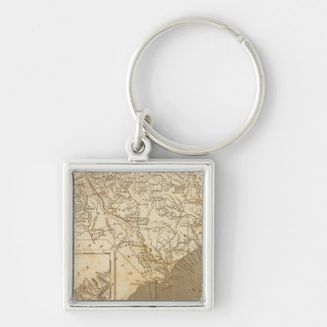 North Carolina Map by Arrowsmith Keychain (Front)