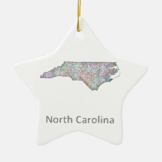 North Carolina map Ceramic Ornament (Front)