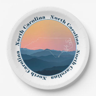 North Carolina Mountains Paper Plate