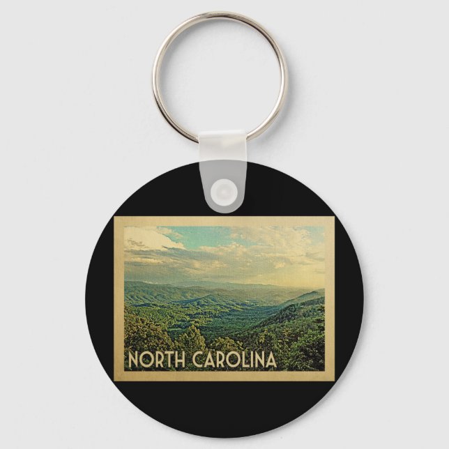 North Carolina Mountains Vintage Travel Keychain (Front)