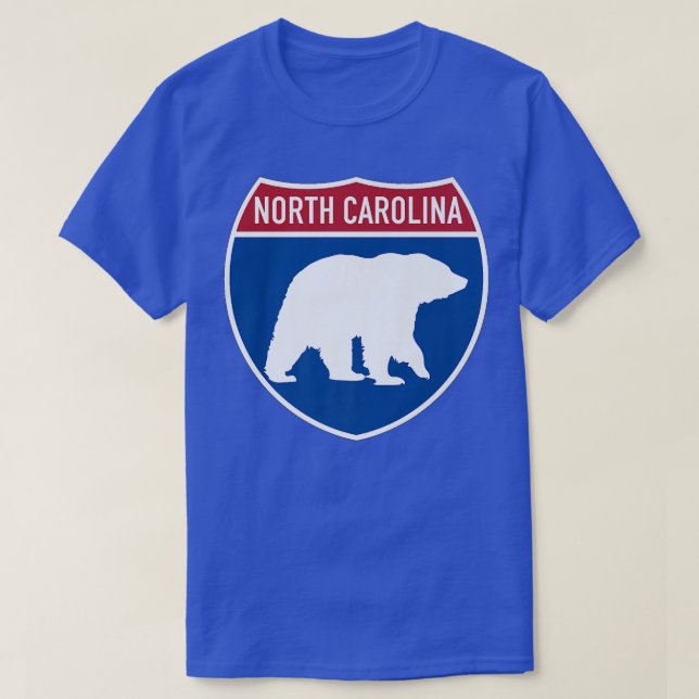 North Carolina NC Bear Crossing Interstate Highway T-Shirt (Design Front)
