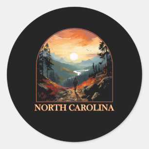 North Carolina Nc Hiking Mountain State Pride  Classic Round Sticker