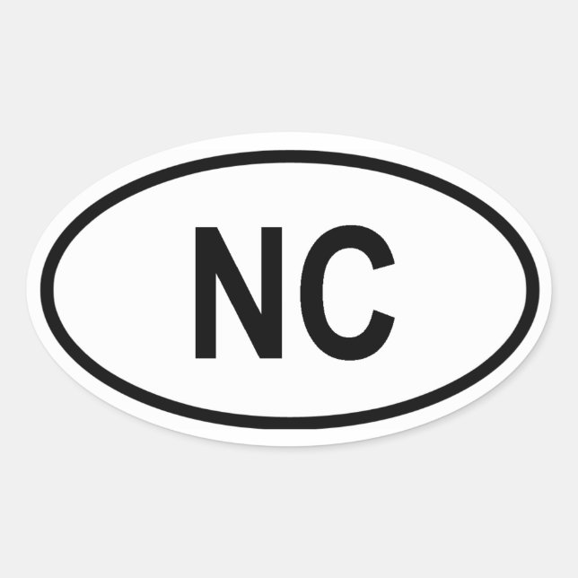 North Carolina "NC" Oval Sticker (Front)