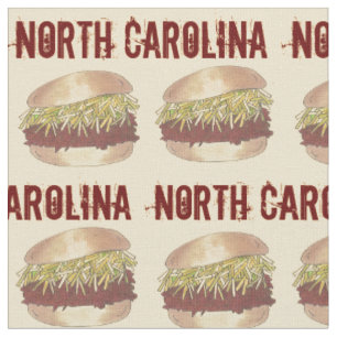 North Carolina NC Style Pork BBQ Barbecue Sandwich Fabric