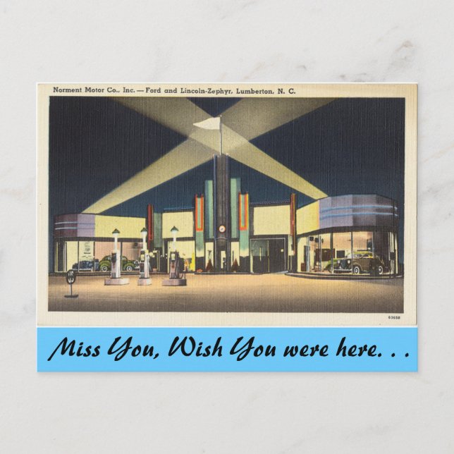North Carolina, Norment Motors, Lumberton Postcard (Front)