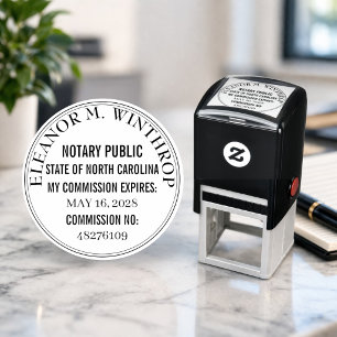 North Carolina Notary Public Round  Self-inking Stamp