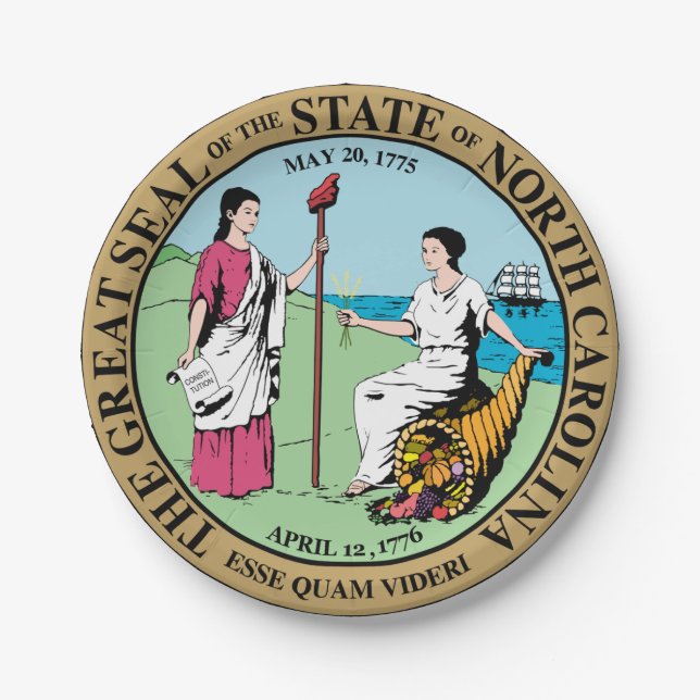North Carolina Paper Plate (Front)