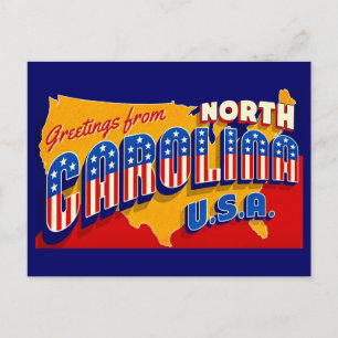 North Carolina Patriotic Greeting Postcard