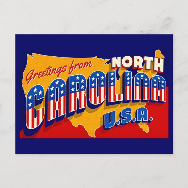 North Carolina Patriotic Greeting Postcard (Front)