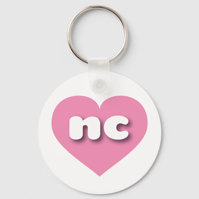 North Carolina pink heart - I love nc Keychain (Front)