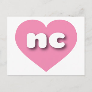 North Carolina pink heart - I love nc Postcard