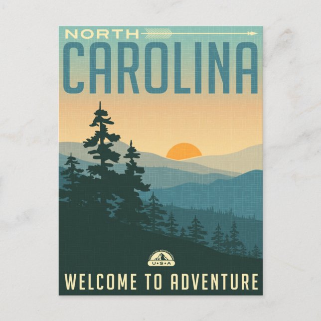 North Carolina Postcard Mountains Vintage Travel  (Front)