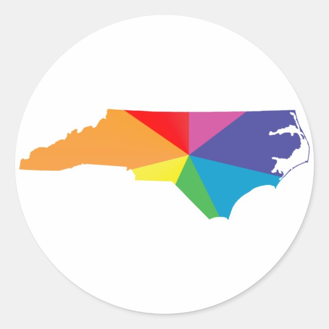 north carolina pride. classic round sticker (Front)