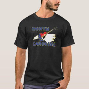 North Carolina Road Map The Tarheel State Nc Flag T-Shirt