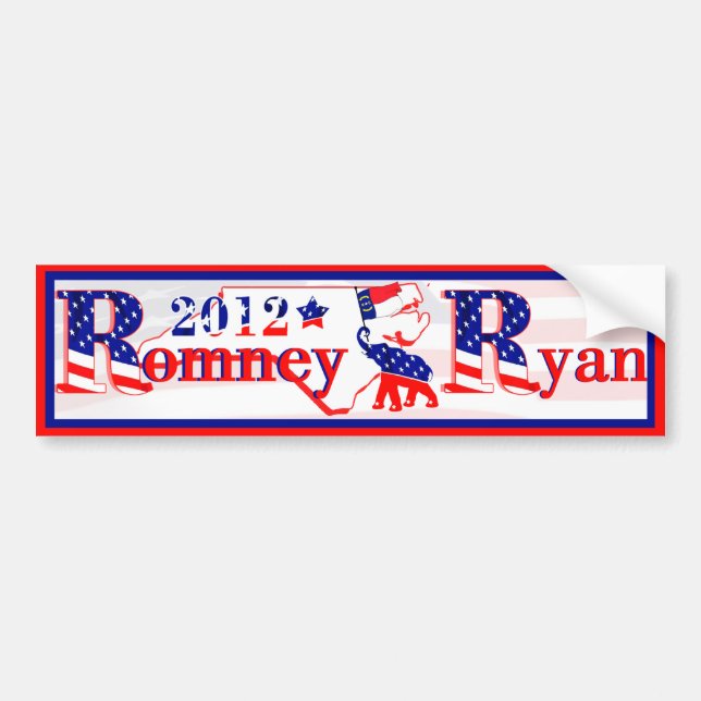 North Carolina Romney and Ryan 2012 Bumper Sticker (Front)