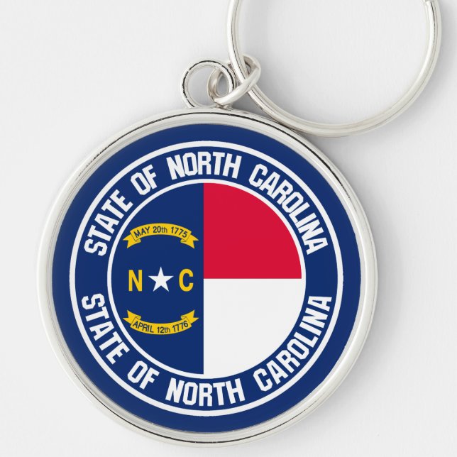 North Carolina Round Emblem Keychain (Front)