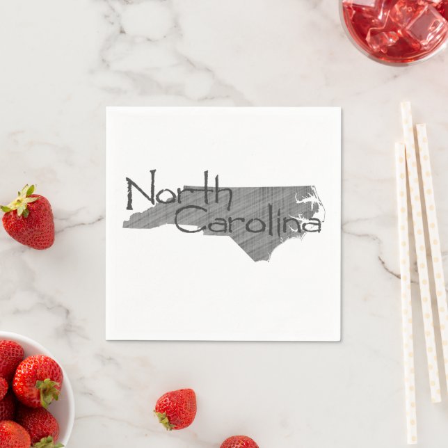 North Carolina Shaped Carolinian Paper Party Napkin (Insitu)