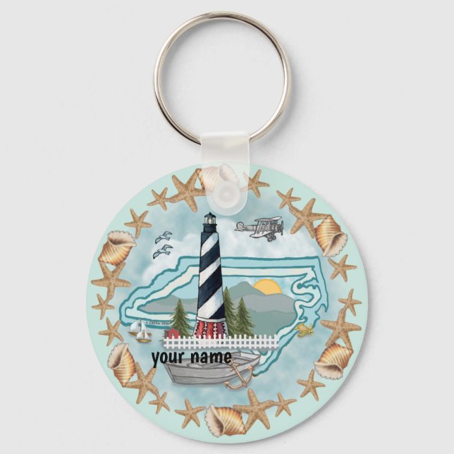 North Carolina Shells Lighthouse  Keychain (Front)